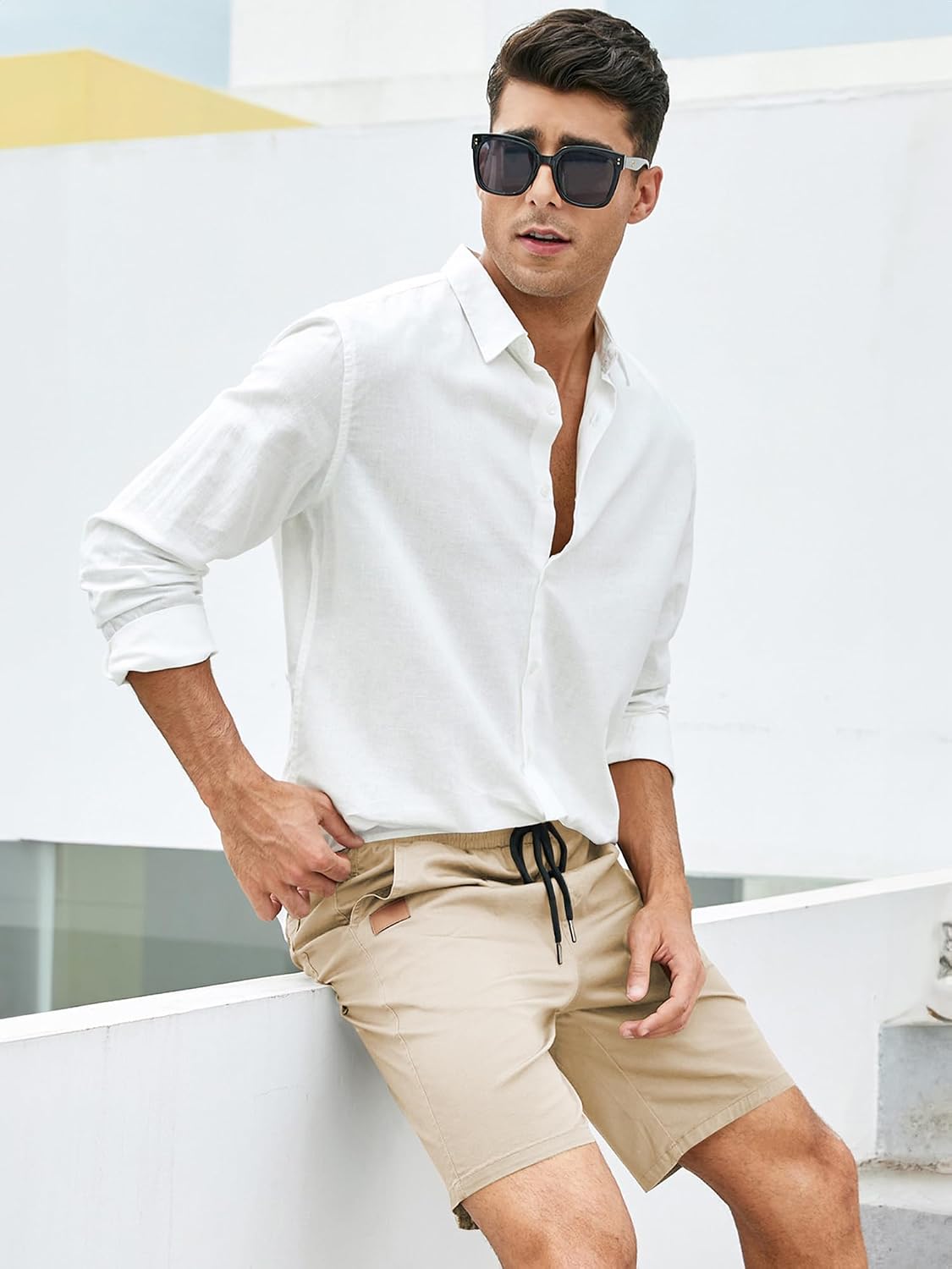 Thumbnail 4 de JMIERR Cotton Drawstring Shorts for Men