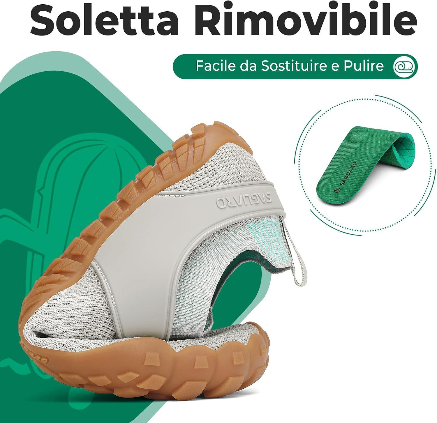 Detalle de SAGUARO Barefoot Shoes minimaliste uomo/donna con punta larga e suola antiscivolo