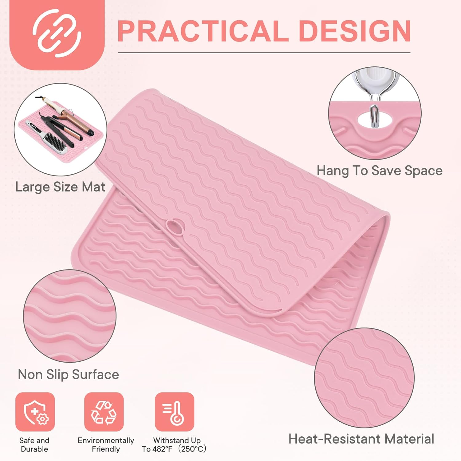 Thumbnail 3 de Suafrnut Oversize Silicone Heat Resistant Mat (14.2 x 11 in) for Curling & Flat Irons