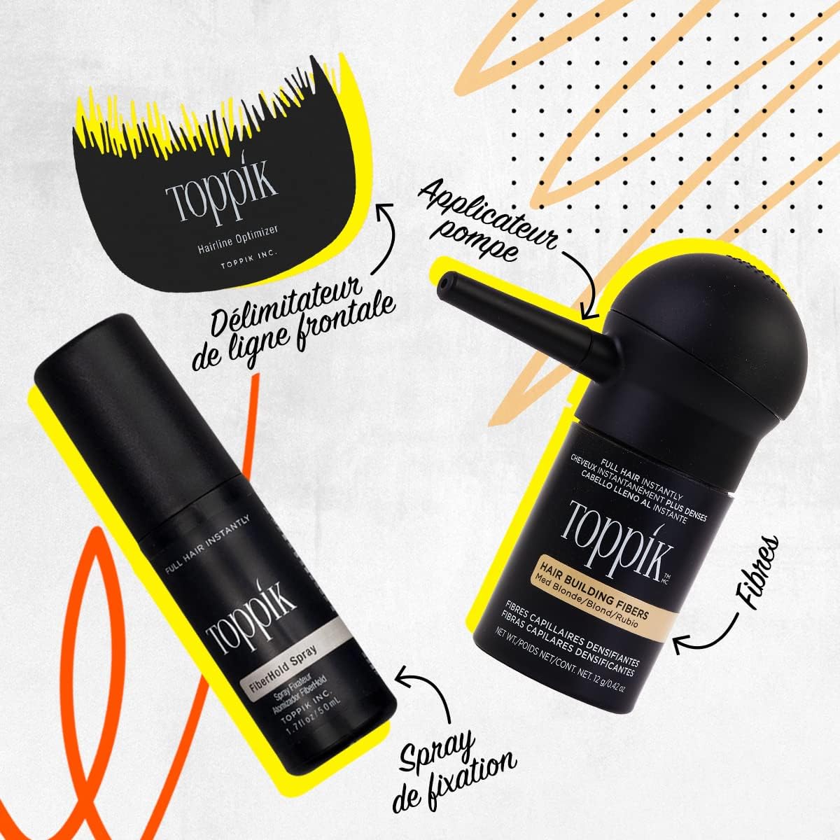 Detalle de TOPPIK Fibres capillaires densifiantes à la kératine (Blond) – fibres pour racines, ligne frontale et barbe