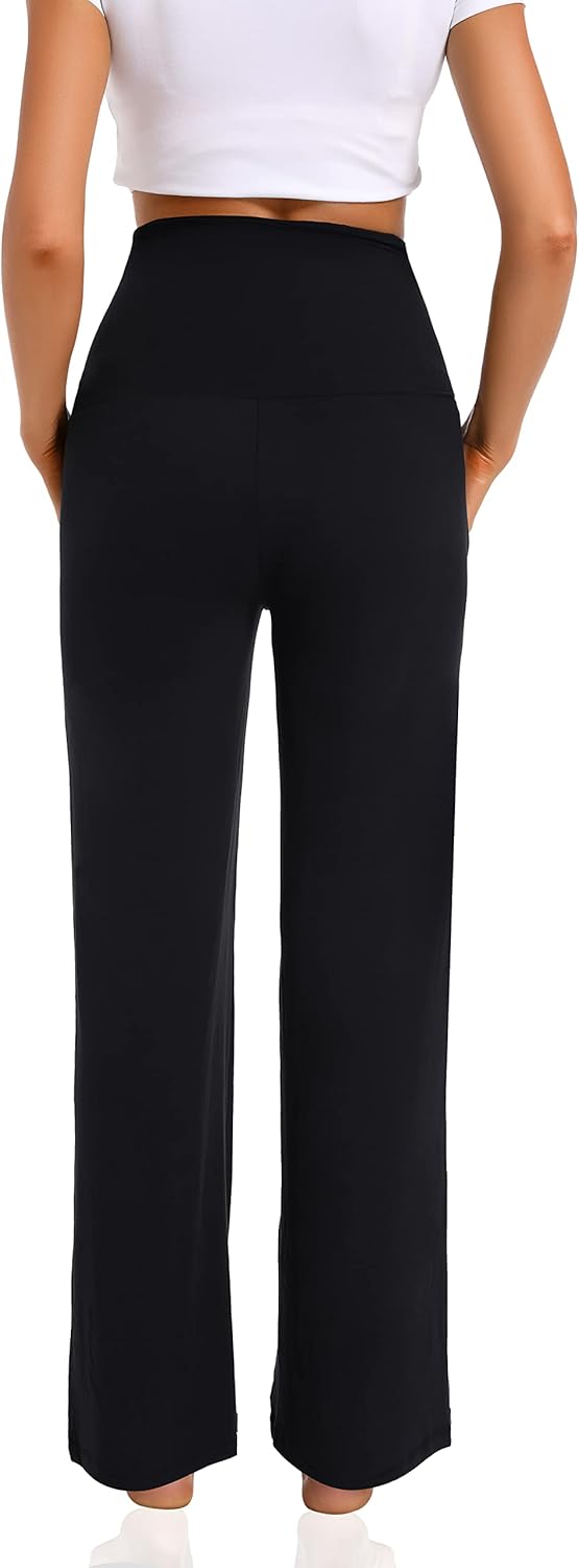 Detalle de Foucome Women's Maternity Trousers: Casual, Loose & Cozy Wide-Leg with Pockets