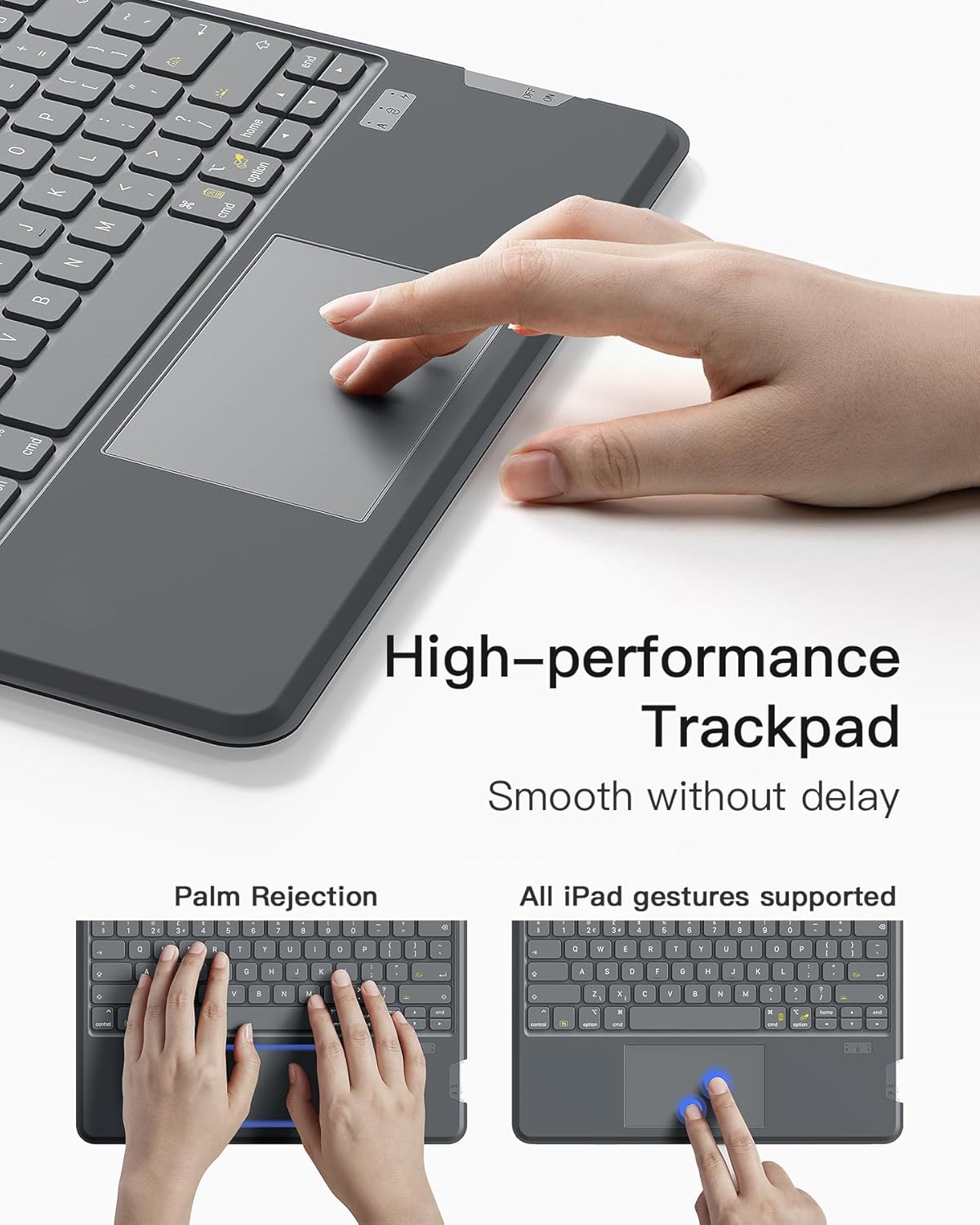Detalle de Inateck Keyboard Case for iPad Air 13-inch M4/M3/M2 and iPad Pro 12.9-inch Gen 3–6