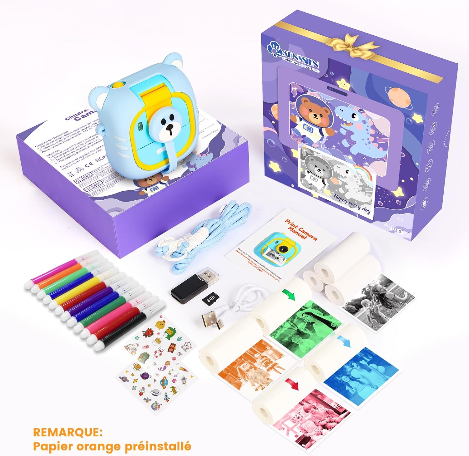 Thumbnail 6 de ARNSSIEN Appareil Photo Instantané Enfant M2 – Écran 2,4'' et Objectif Rotatif 180°