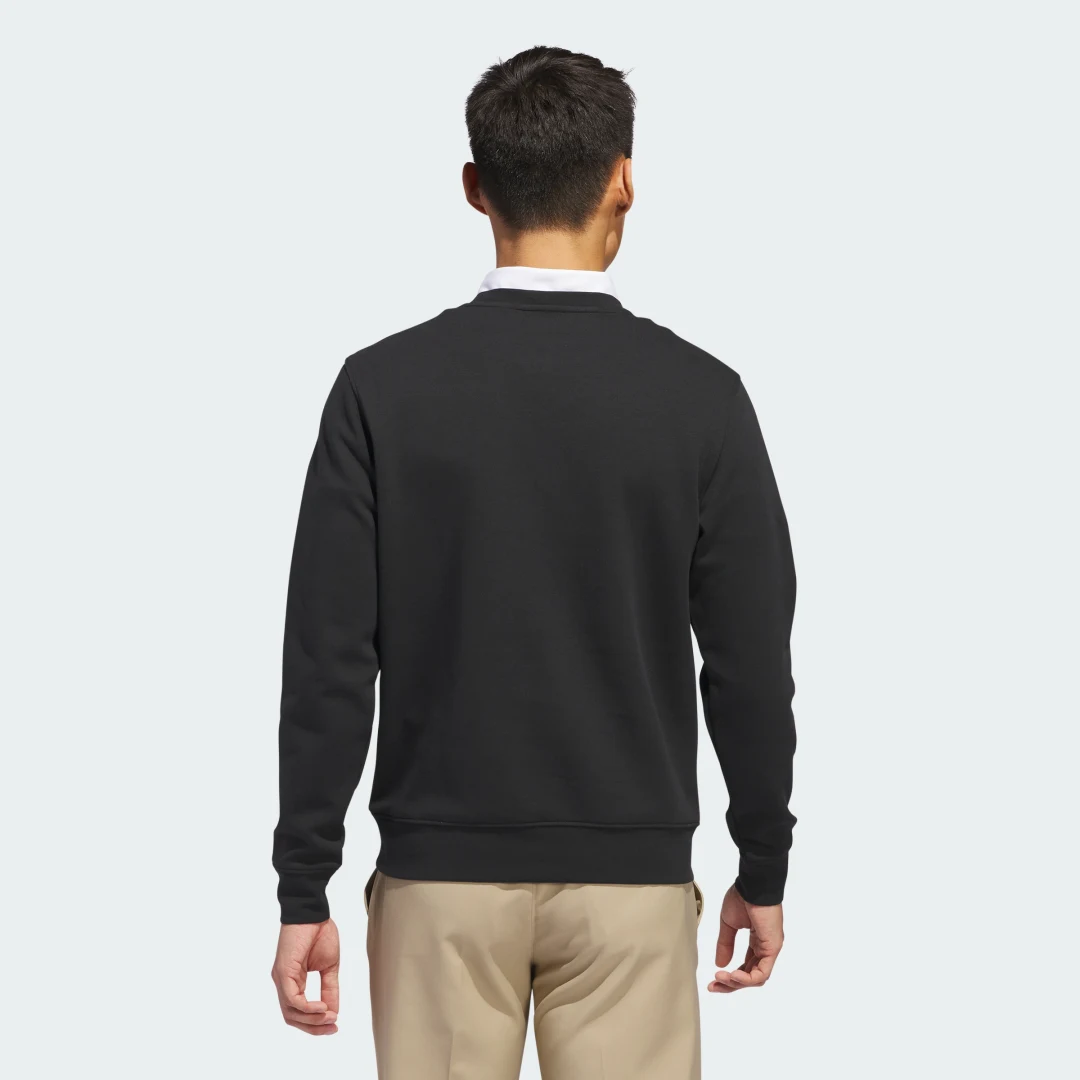 Detalle de Sudadera cuello redondo Adidas – negra, comodidad y estilo para uso diario