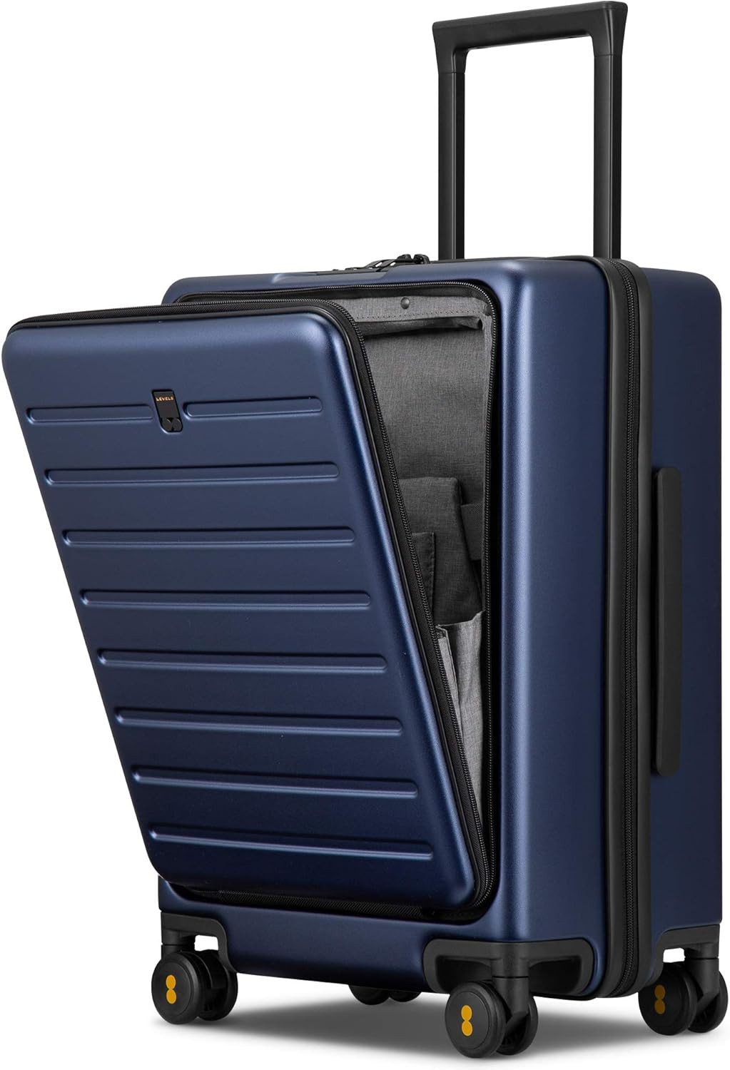 Detalle de LEVEL8 Handgepäck Koffer mit Laptopfach – 55 cm, 40 L, Hartschale Blau