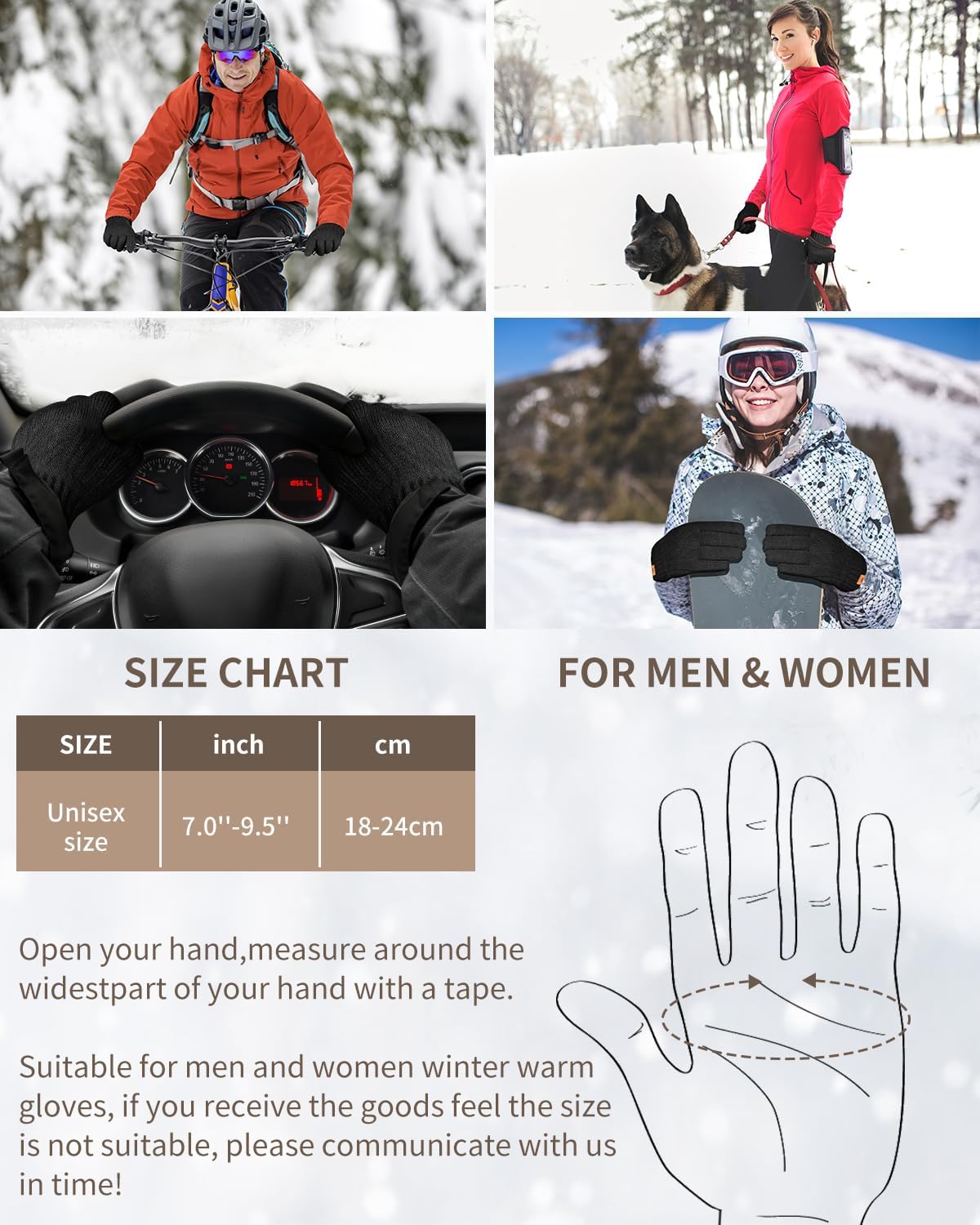 Thumbnail 4 de ARFNKIM Winter Thermal Gloves touchscreen fleece lining