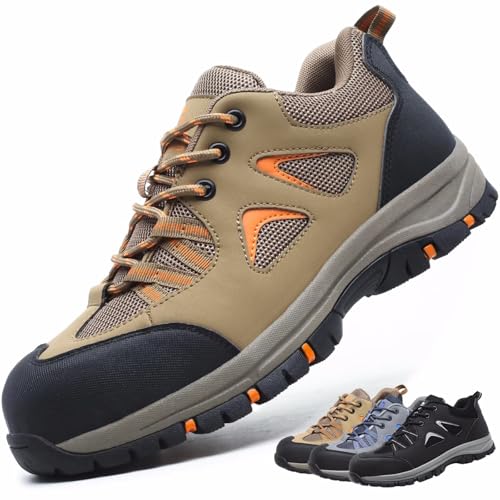 Detalle de Chaussures de sécurité CYKYGGO pour hommes et femmes – légère et kaki, EU 37