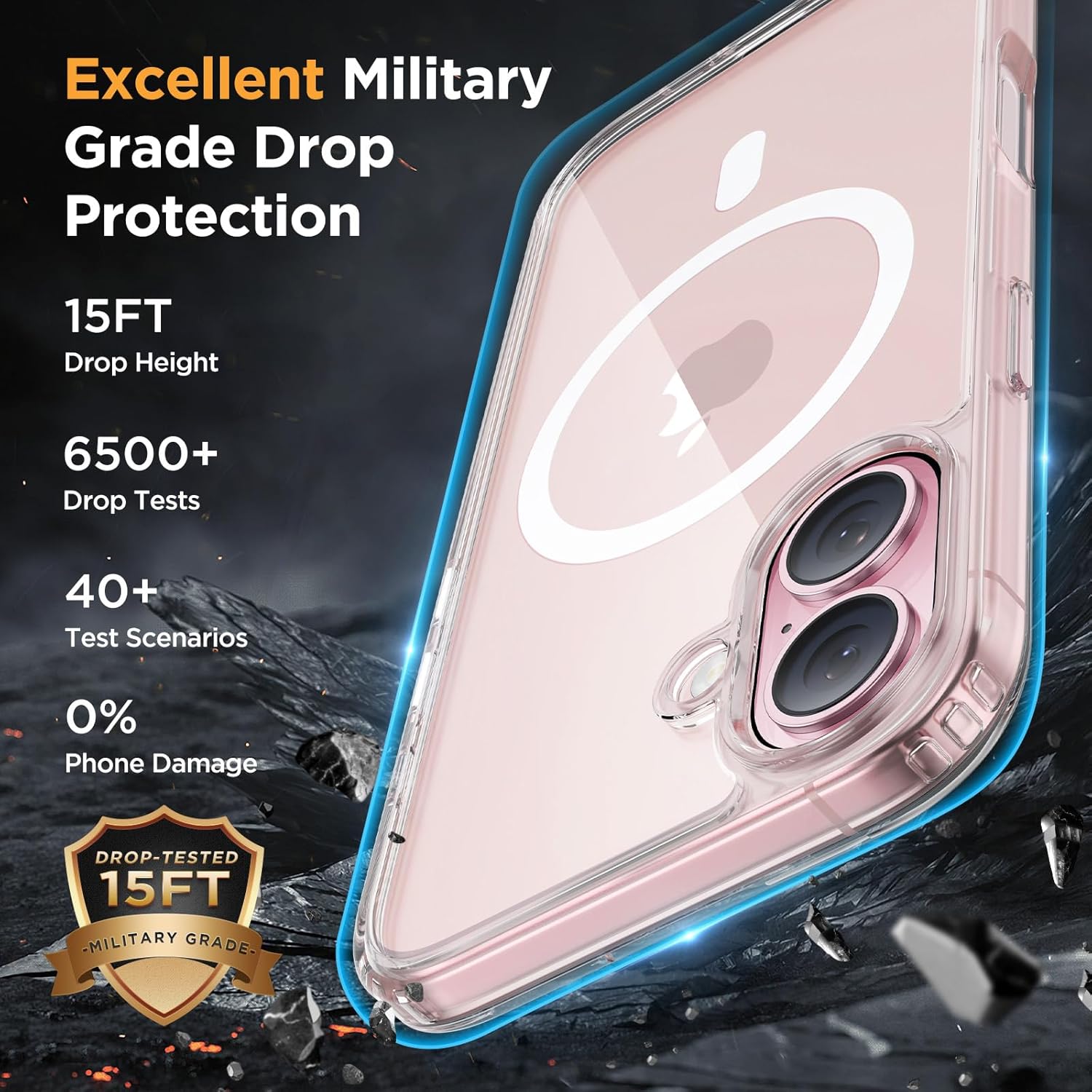 Thumbnail 4 de Miracase for iPhone 17 MagSafe Case (6.3") with 9H+ Screen Protector & Strong Magnet, Matte Clear