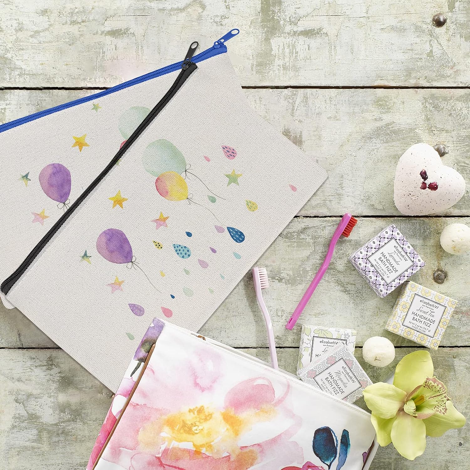 Detalle de Cieex DIY Stoff Federmäppchen Blanko Set – 15 Stück, Leinentaschen mit Stiften (21 × 12 cm)