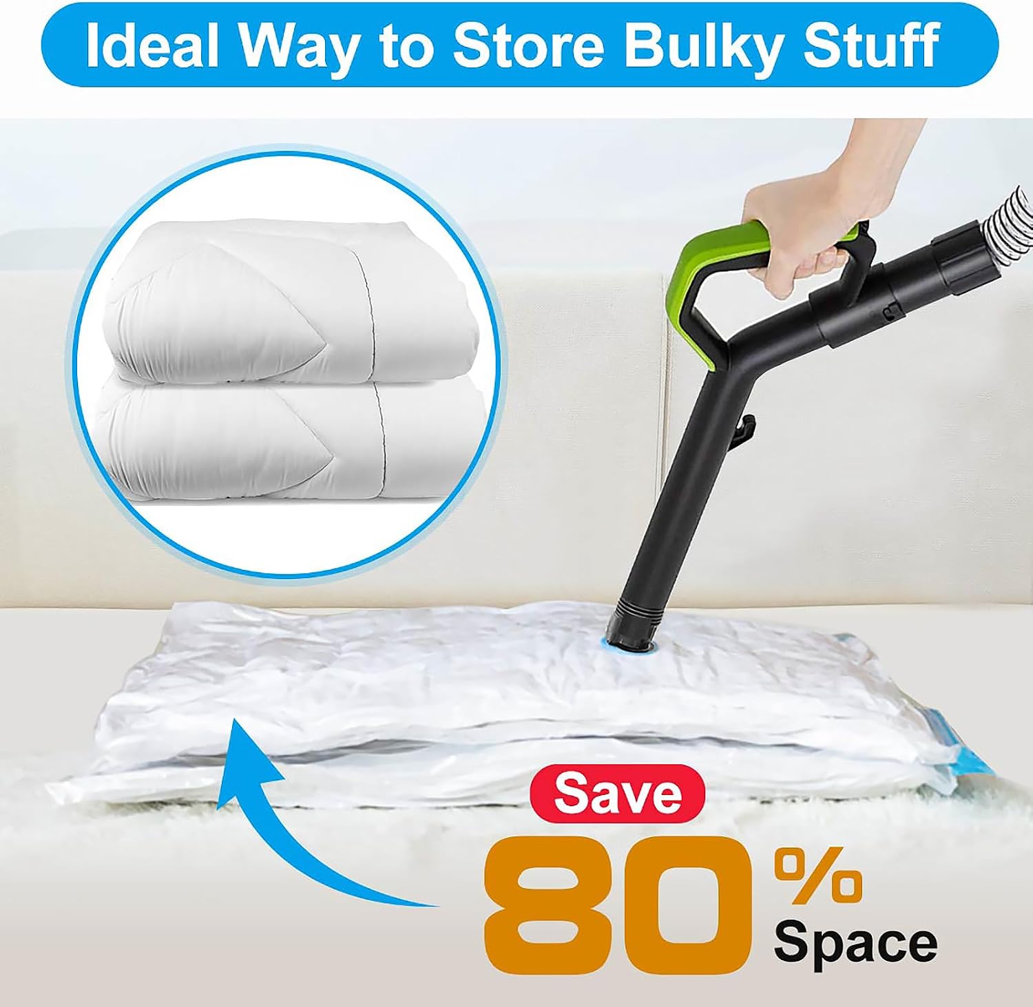 Detalle de BoxLegend Vacuum Storage Bags vacuümzakken, 12 stuks, 100 micron