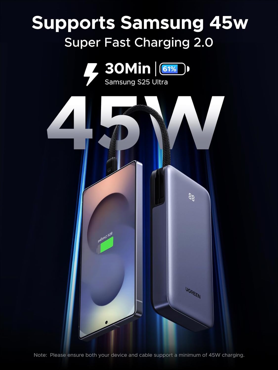 Thumbnail 1 de UGREEN Nexode 20000mAh power bank with cable