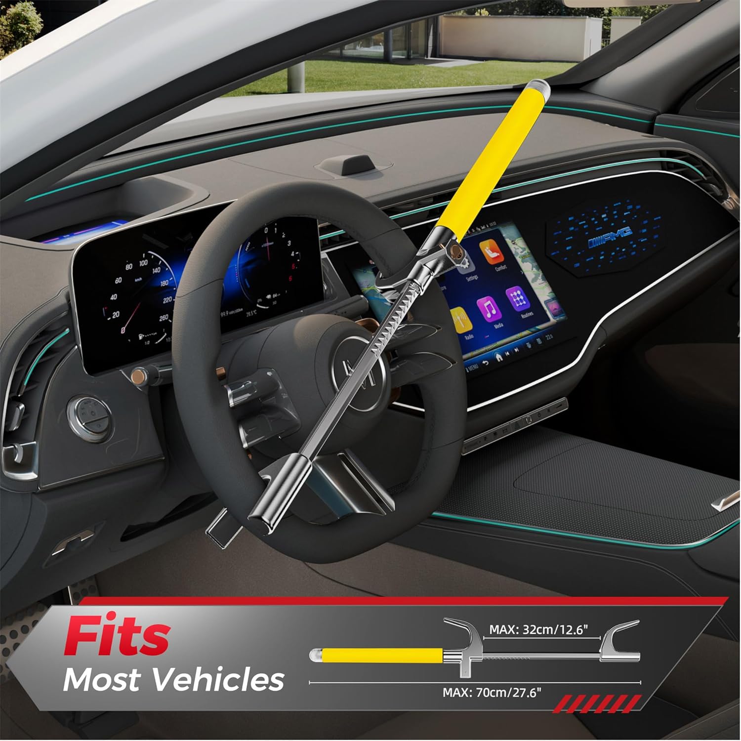 Thumbnail 3 de SURDOCA Multifunction Steering Wheel Lock – High Security Anti Theft with Window Breaker