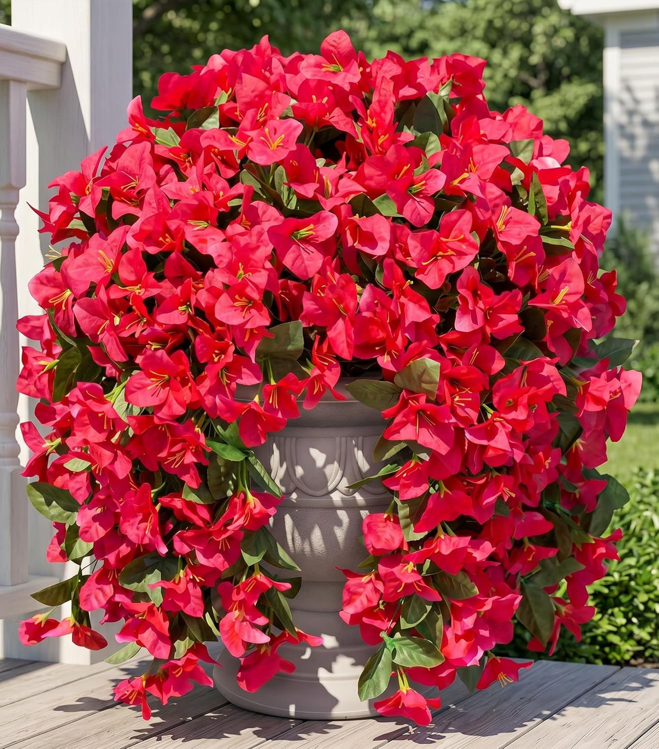 Detalle de Faux Bougainvillea Artificial Flowers (2 Bundles) UV-Resistant Long Trailing Vines for Outdoor Planters