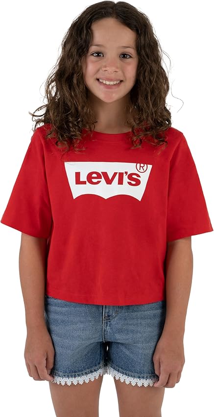 Detalle de Levi's Lvg Top Corto Niñas Rojo Brillante 🌟