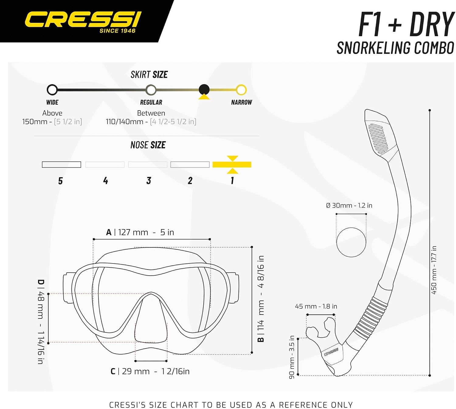 Thumbnail 4 de CRESSI F1 Máscara de Buceo con Snorkel 🧜♂️ Unisex