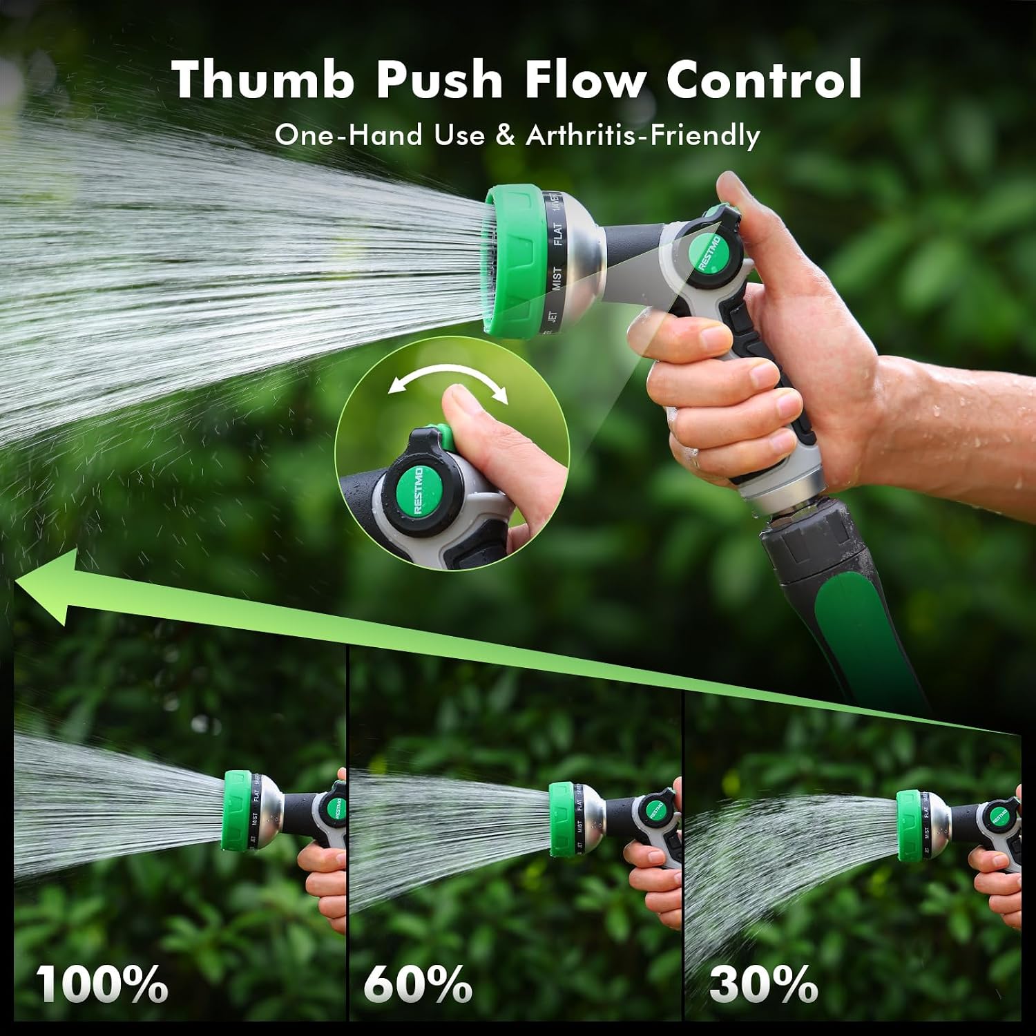 Detalle de RESTMO Garden Hose Nozzle, 10 Spray Patterns