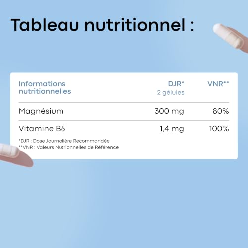 Thumbnail 2 de Novoma Magnesium Bisglycinate 240 mg + Vitamine B6 – 60 gélules végétales, 1 mois