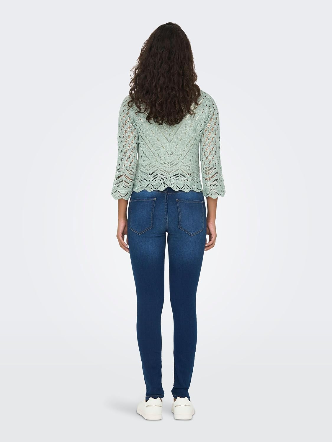 Detalle de JDY Damen Jdynew Sun 3/4 Cropped Pullover KNT Noos Gehäkeltes Hemd Mit V-Ausschnitt