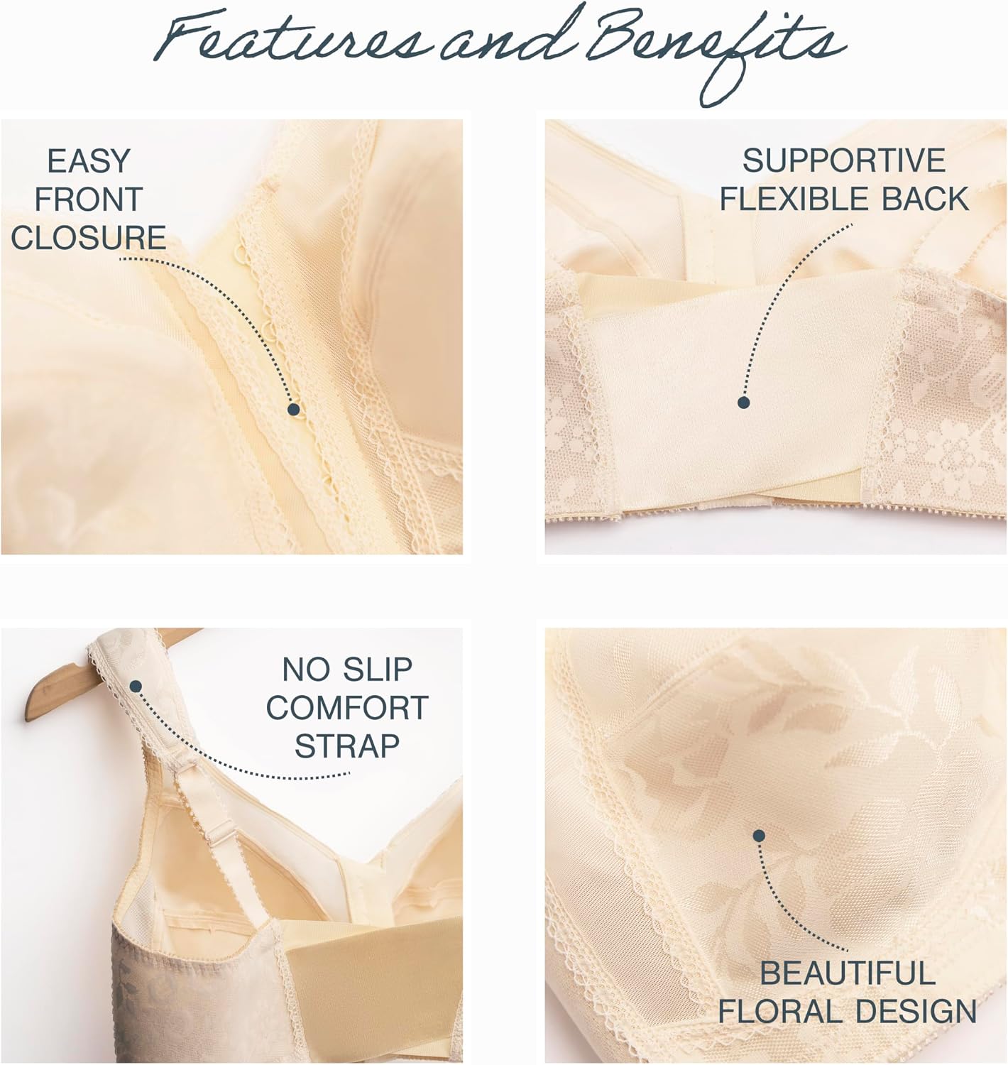 Thumbnail 3 de Playtex 18 Hour 4695 Women's Front-Close Wireless Bra with TruSUPPORT and Flex Back