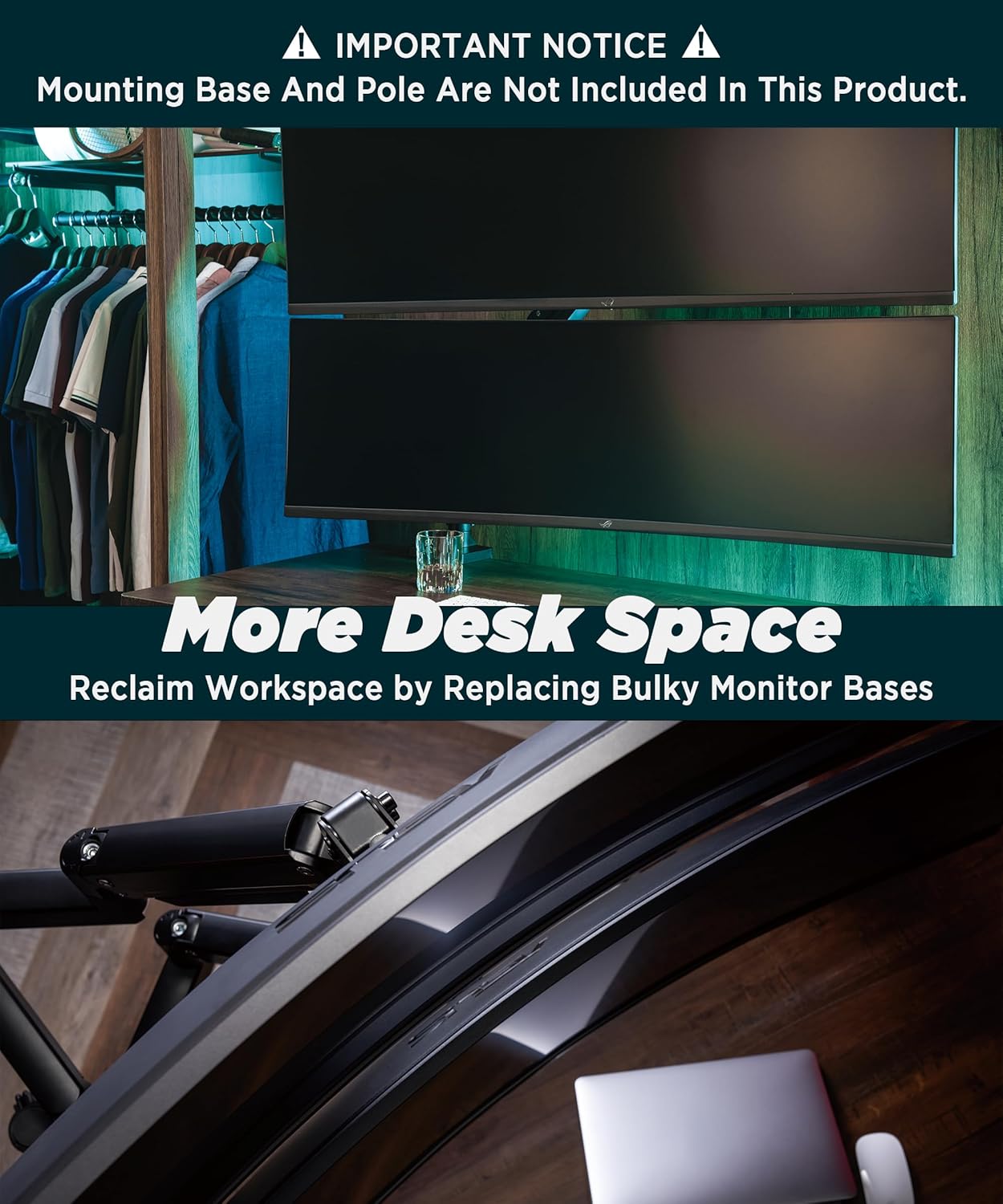 Thumbnail 6 de ULTRARM MA20P-A Braccio di Estensione Heavy Duty per monitor 49" (richiede MA20P-S) verticale, VESA 100×100, nero