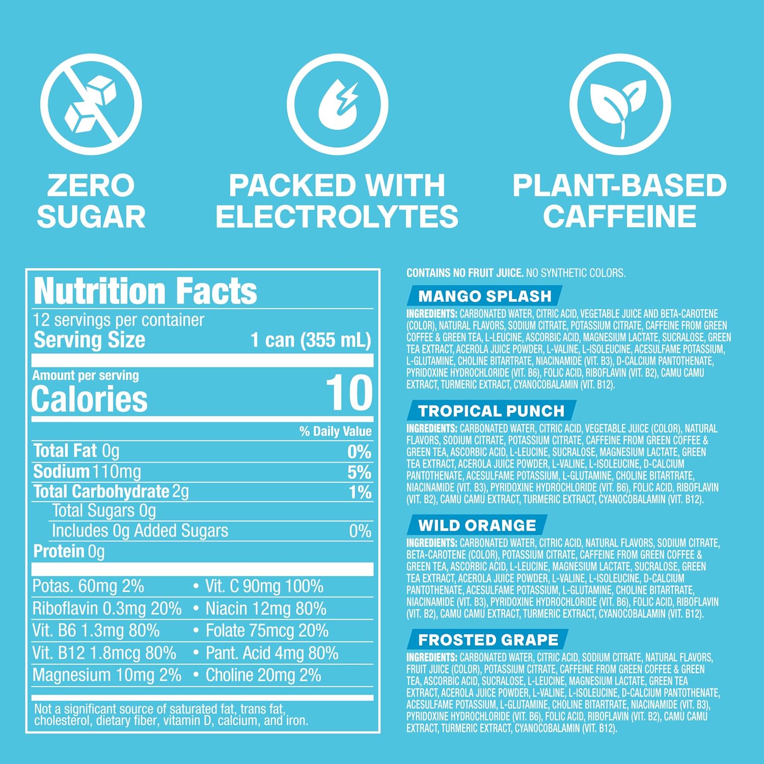 Detalle de ZOA Energy Drink 12 Pack