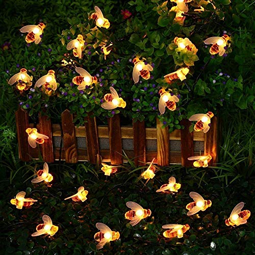 Thumbnail 3 de Augone [50 LED] Luces solares de jardín en cadena tipo “abeja de miel” (7 m, 8 modos, IP65) blanco cálido