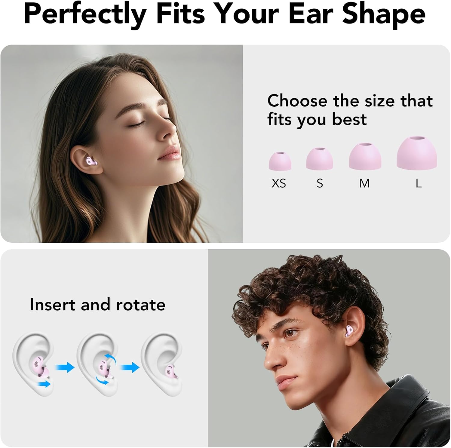 Thumbnail 4 de Ear Plugs for Sleep Noise Cancelling -45dB: Reusable Soft Silicone with Case & 8 Eartips
