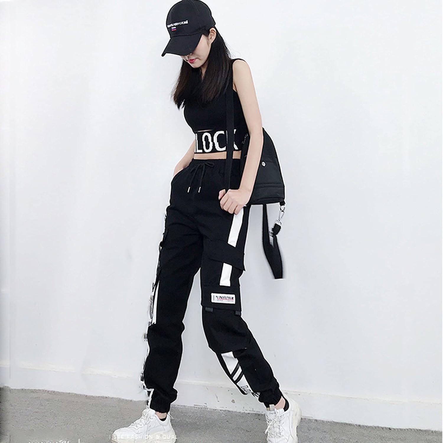 Thumbnail 2 de MEINVQIAOTI cargo pants for women, black