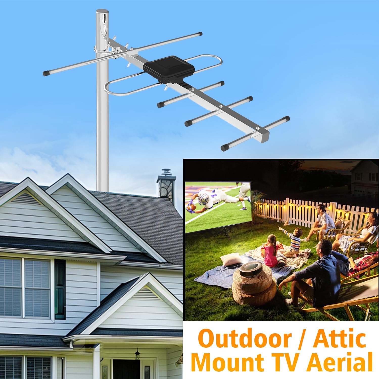 Thumbnail 5 de BsphereX Outdoor TV Aerial for Freeview HD (Long Range Digital) with High Gain, 4K/1080p & DAB Support