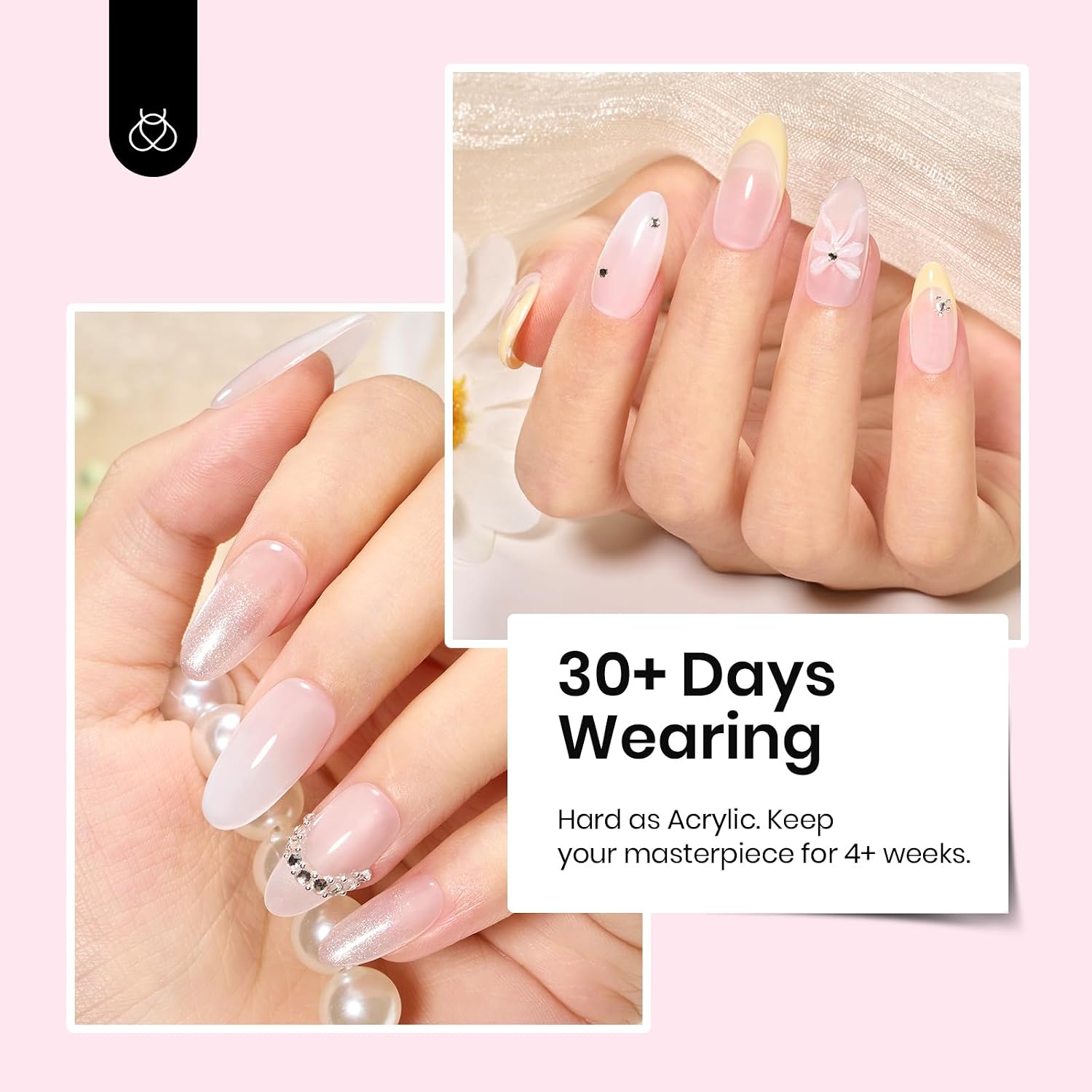 Detalle 2 de Beetles Builder Gel 1 oz Nude Pink Sculpted Gel (UV/LED Cured) for Nail Extensions & Sculpting
