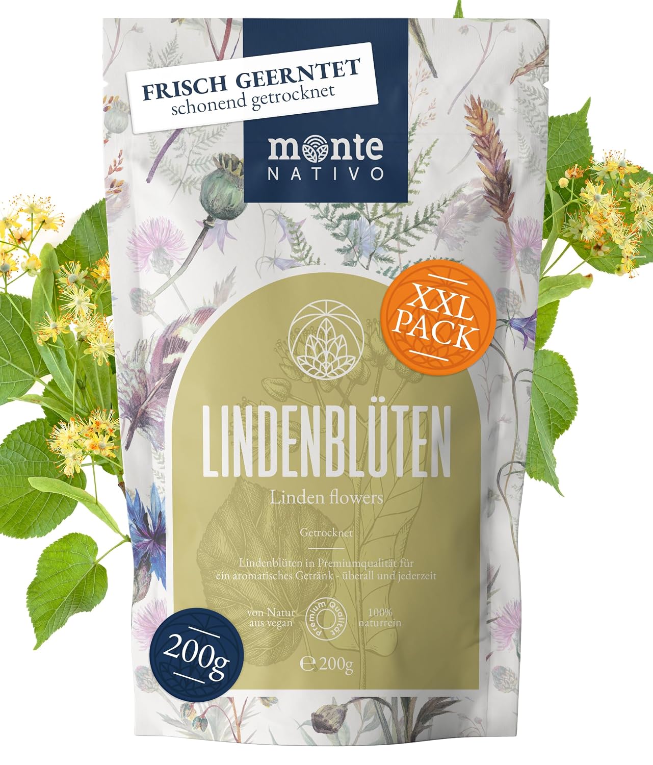 Detalle de Lindenblütentee Monte Nativo (200 g) – 100% Lindenblüten, schonend getrocknet