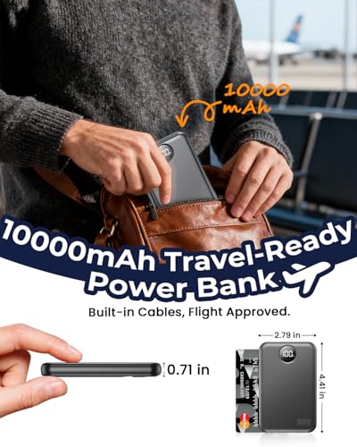 Thumbnail 3 de Zmmyuluo Power Bank 10000mAh with 4 Built-in Cables and LED Display