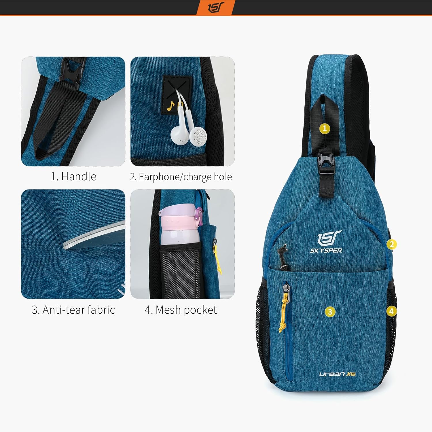 Thumbnail 3 de SKYSPER Sling Bag Urban ex – Leichte Schulter-/Brusttasche für Outdoor und Alltag