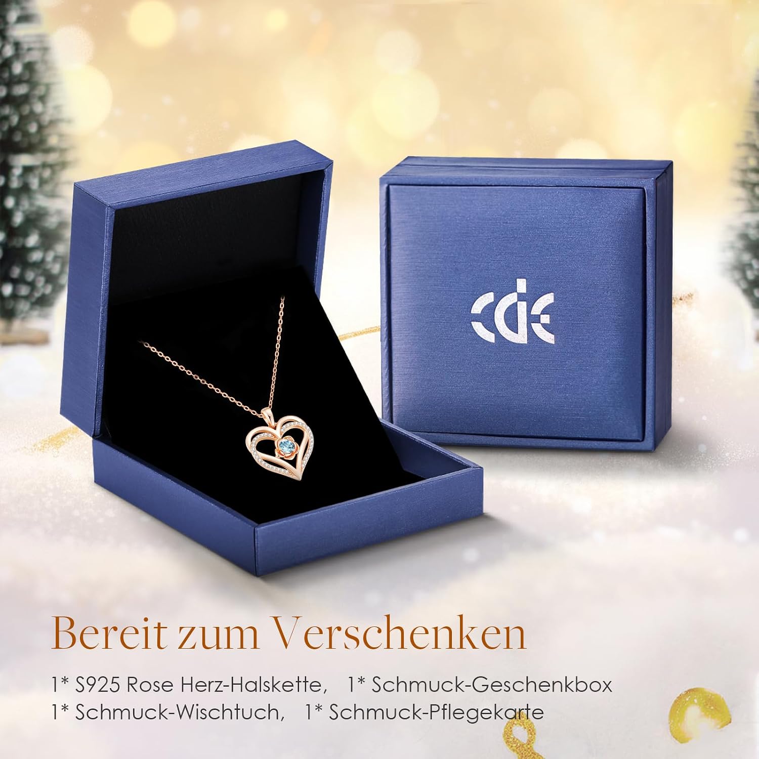 Thumbnail 5 de CDE Kette Damen Roségold Herz 45+5 cm
