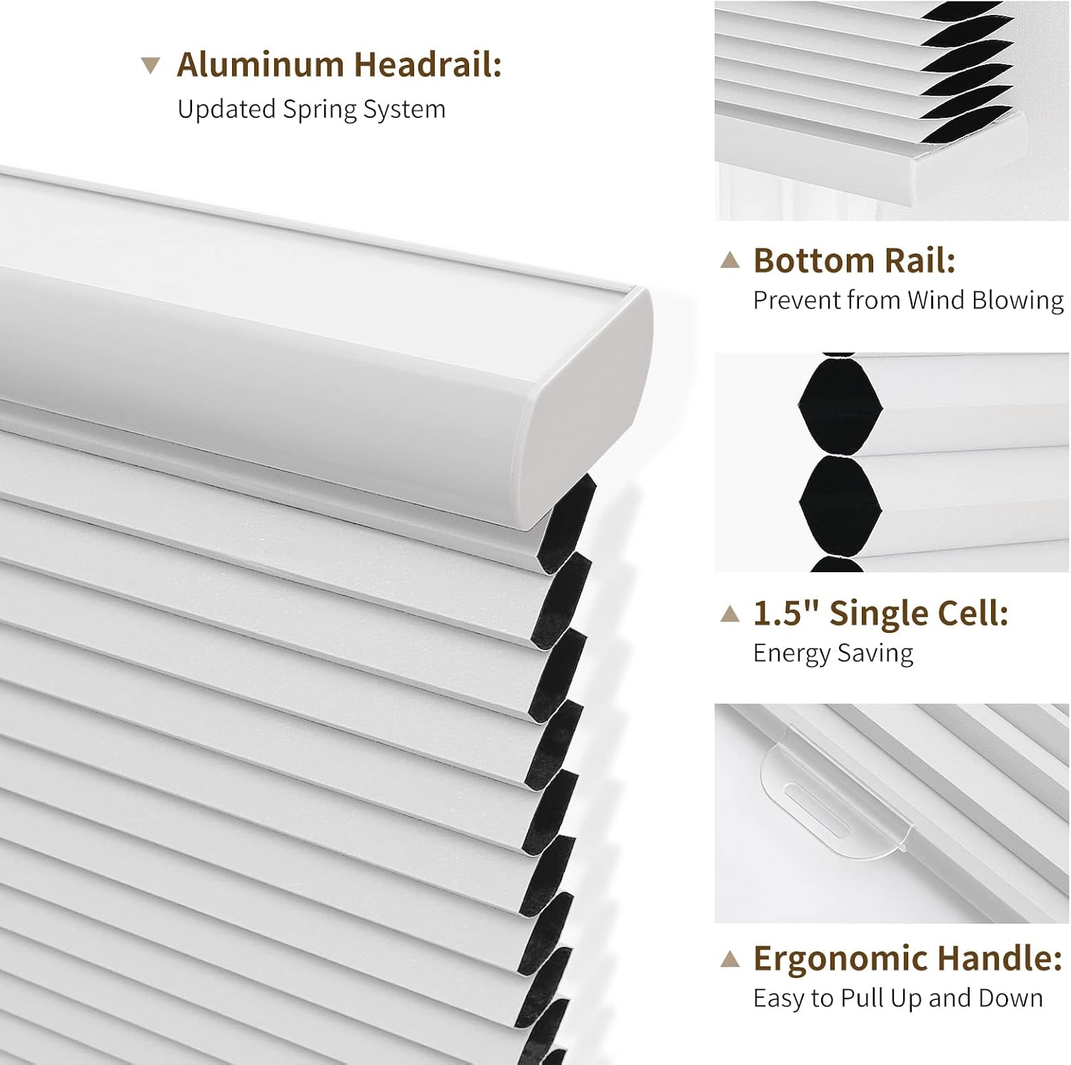 Detalle de Joydeco Blackout Cellular Shades, 35 x 64 in
