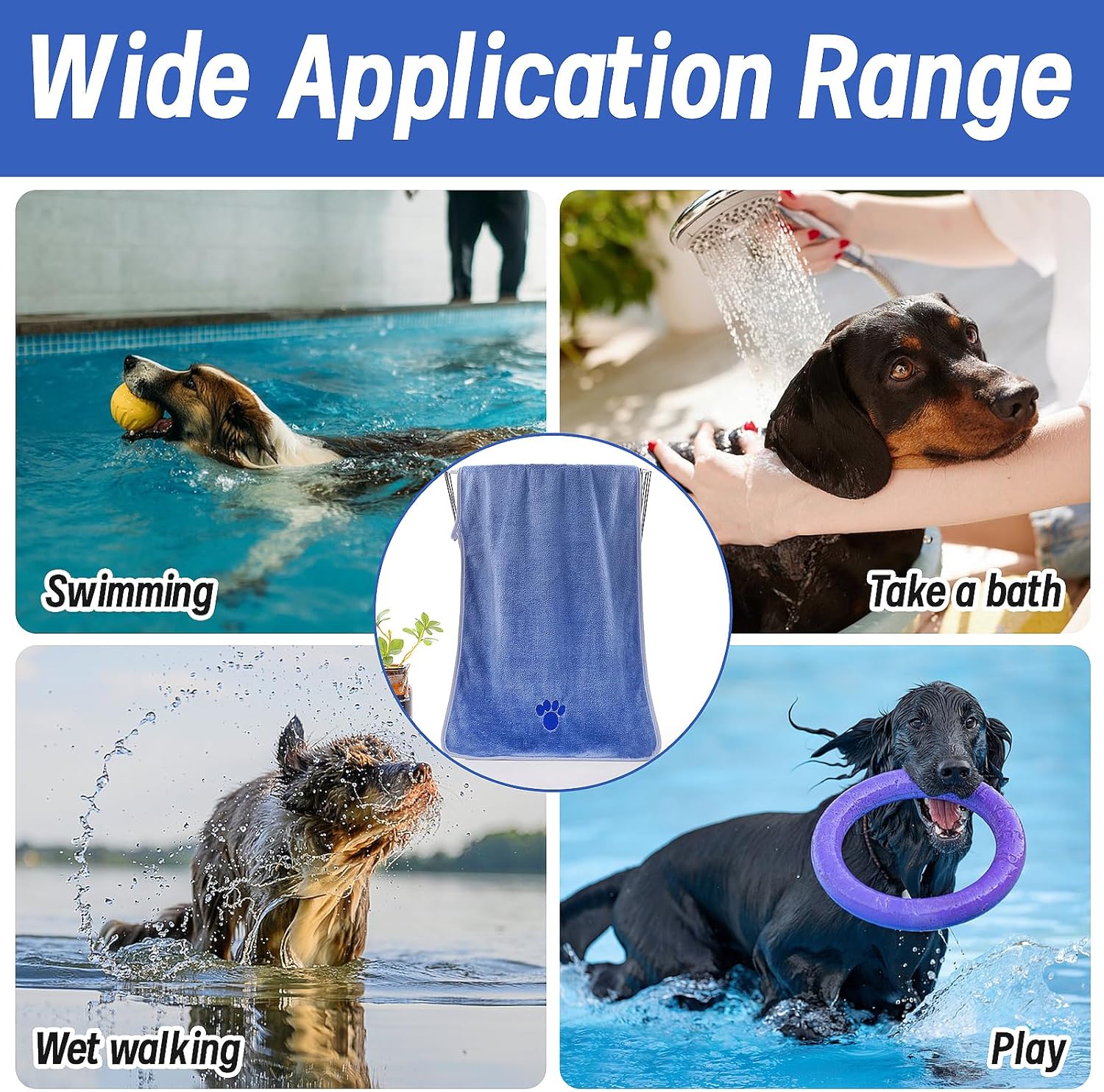 Thumbnail 1 de QYRDBGY Hunde Handtuch 3er-Set – Mikrofaser, 75 x 35 cm, extra saugfähig