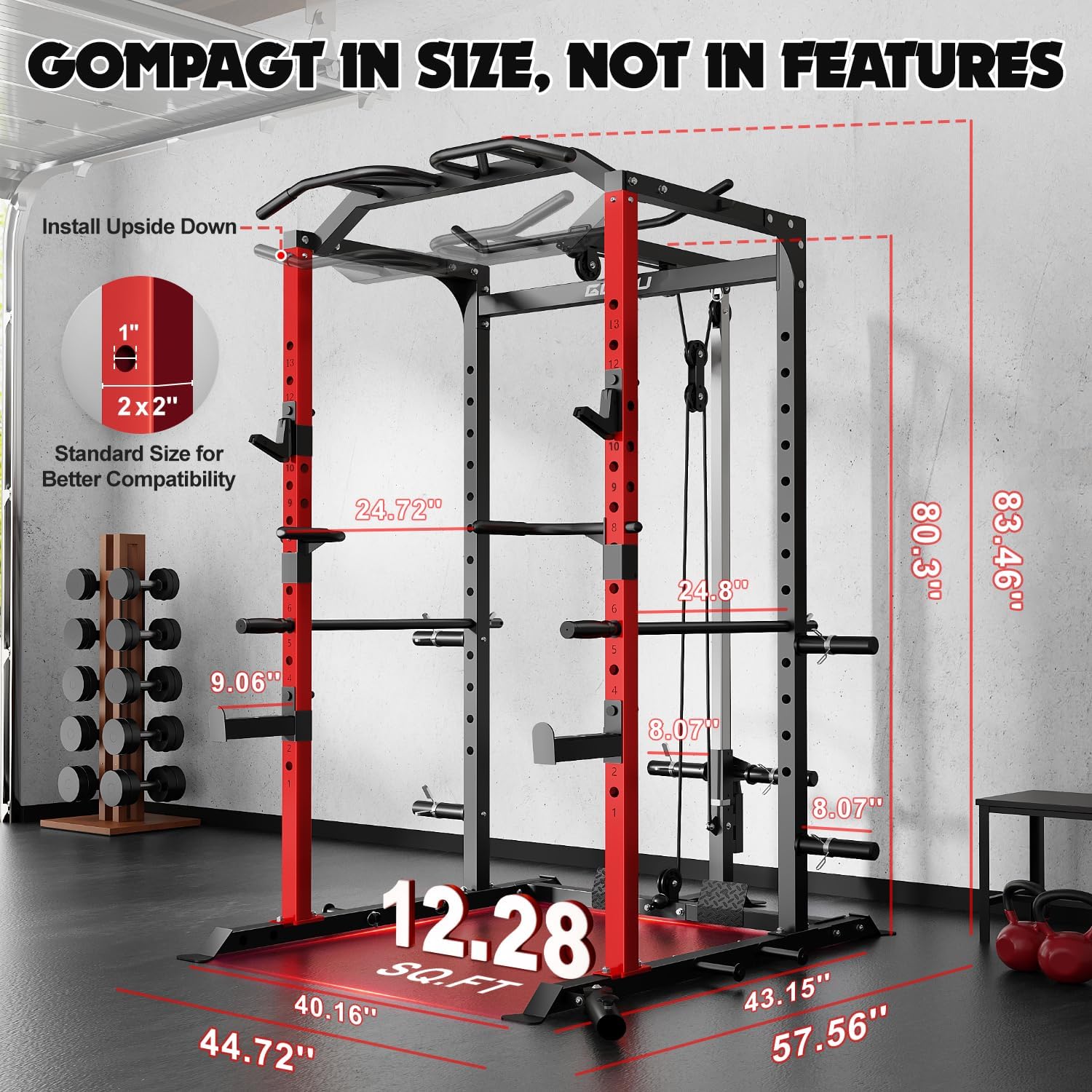 Thumbnail 6 de GOIMU Power Cage 2×2-Inch Alloy Steel Frame