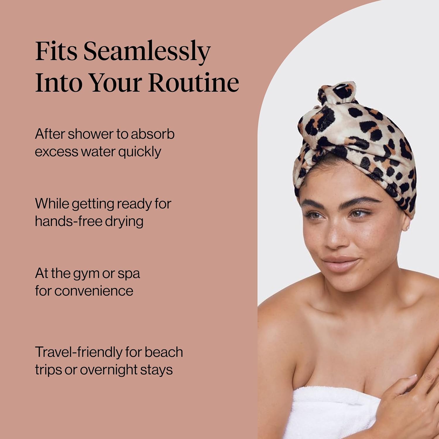 Thumbnail 5 de Kitsch Microfiber Hair Towel Wrap for Women – Leopard