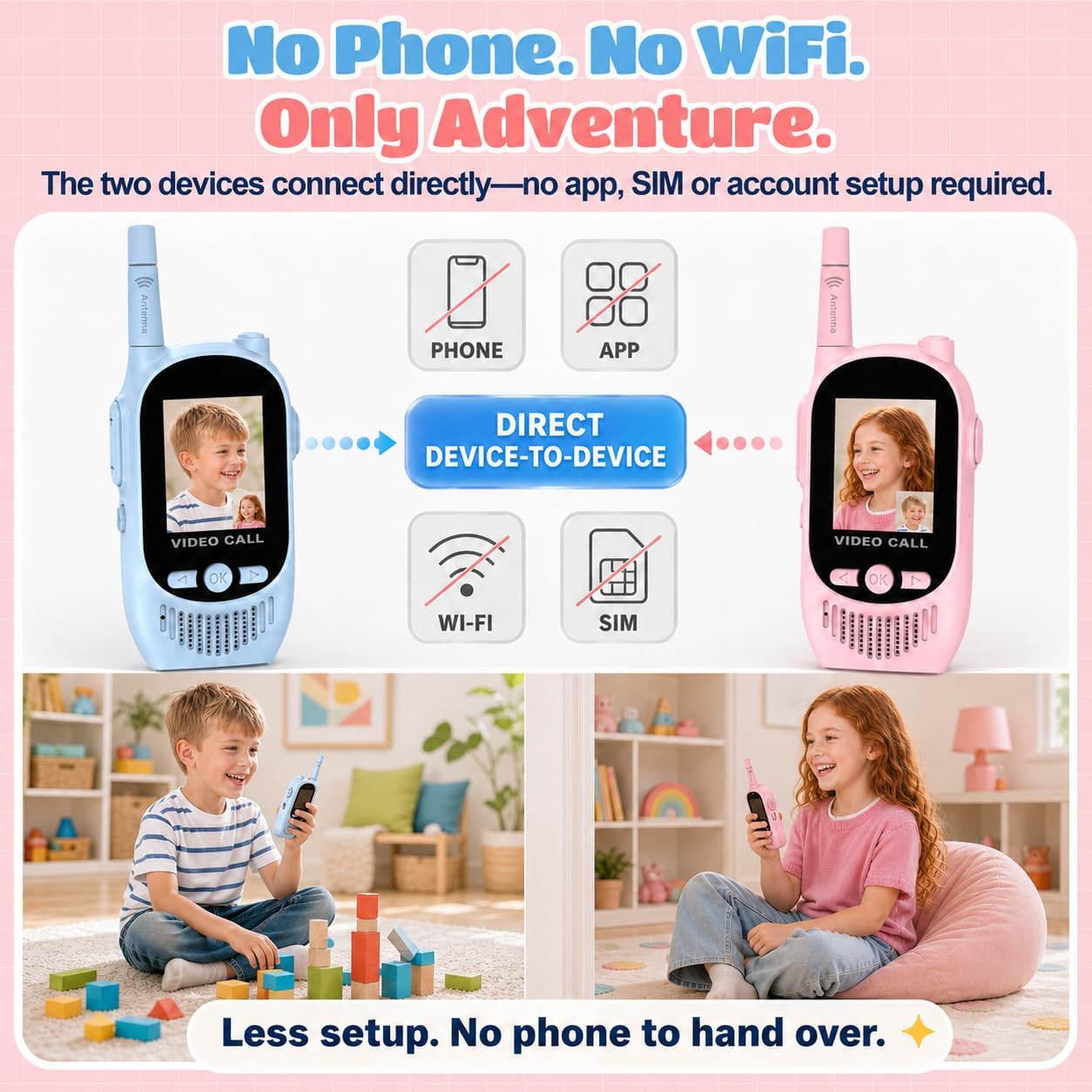 Detalle de Video Walkie Talkies for Kids, Rechargeable 2-Pack