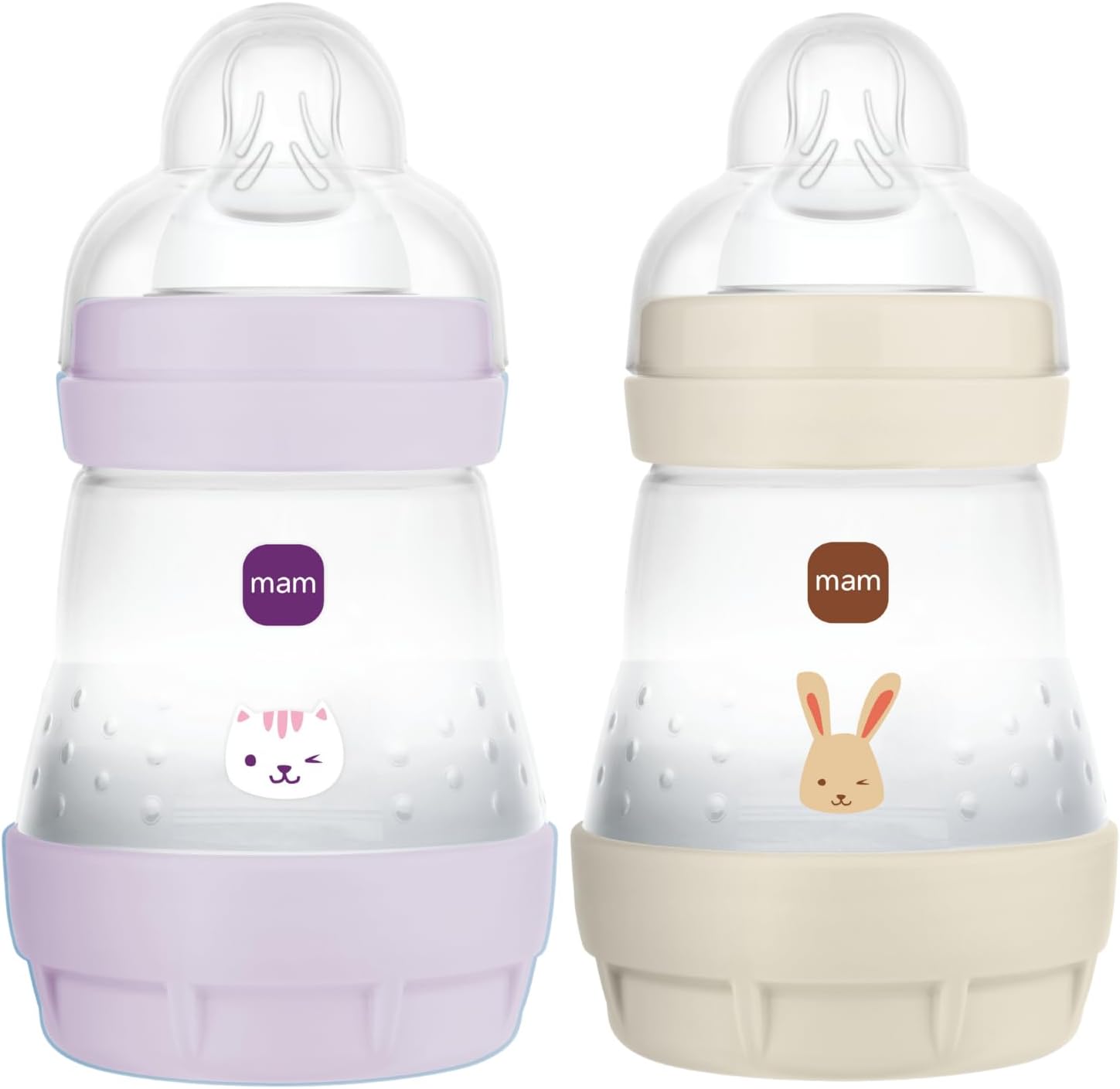 Detalle 2 de MAM Lot de 2 Biberons Easy Start Anti-Colique 160 ml – Océan + Nature