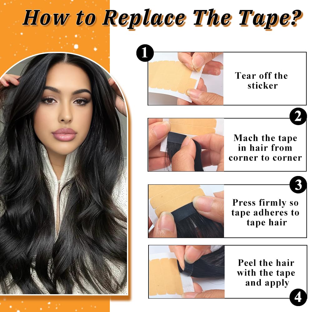Detalle 2 de 18-inch tape in hair extensions, 20 pcs
