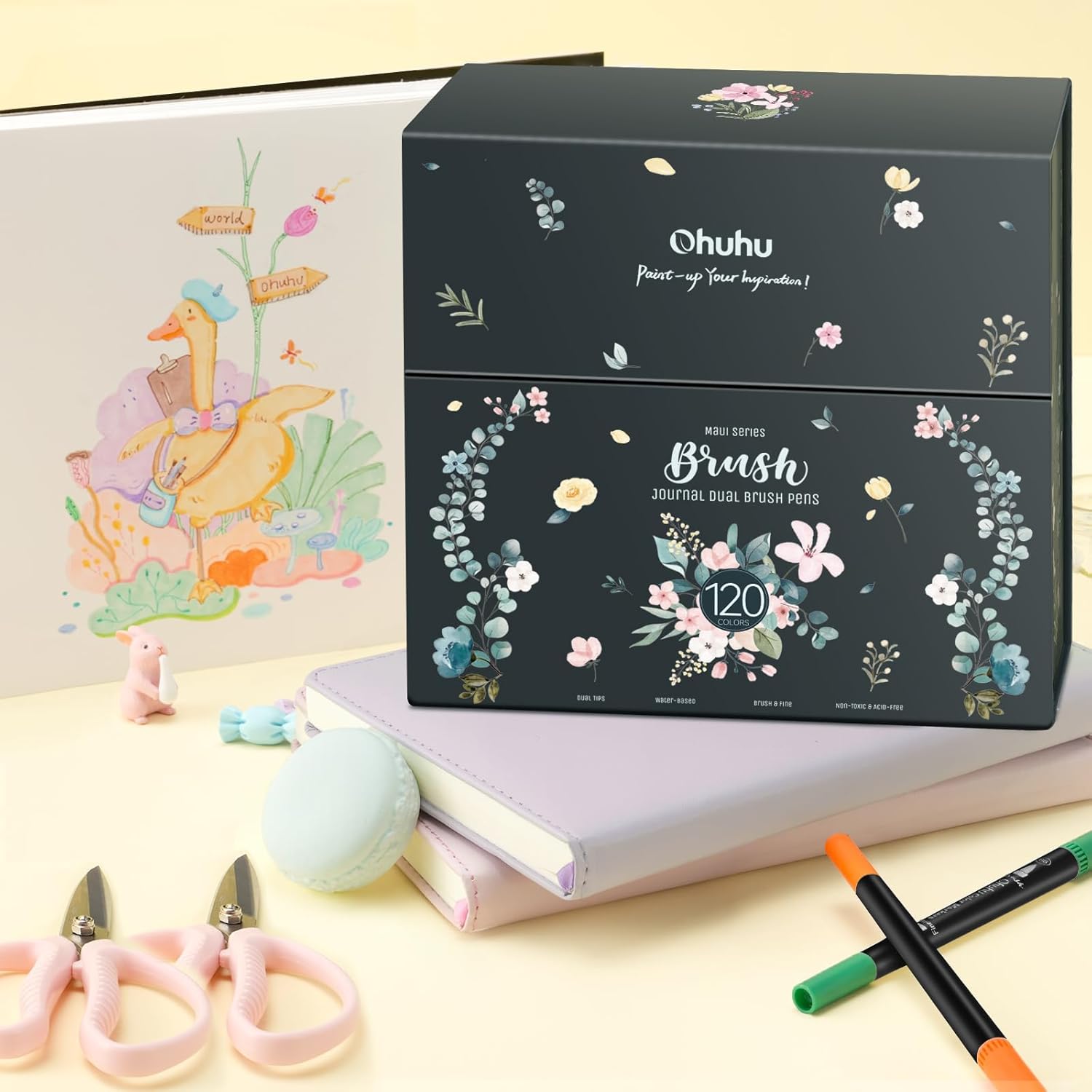 Thumbnail 4 de Ohuhu 120 Farben Dual Brush Pen Set mit Doppelspitze (Pinsel & Fineliner) – wasserbasierte Filzstifte