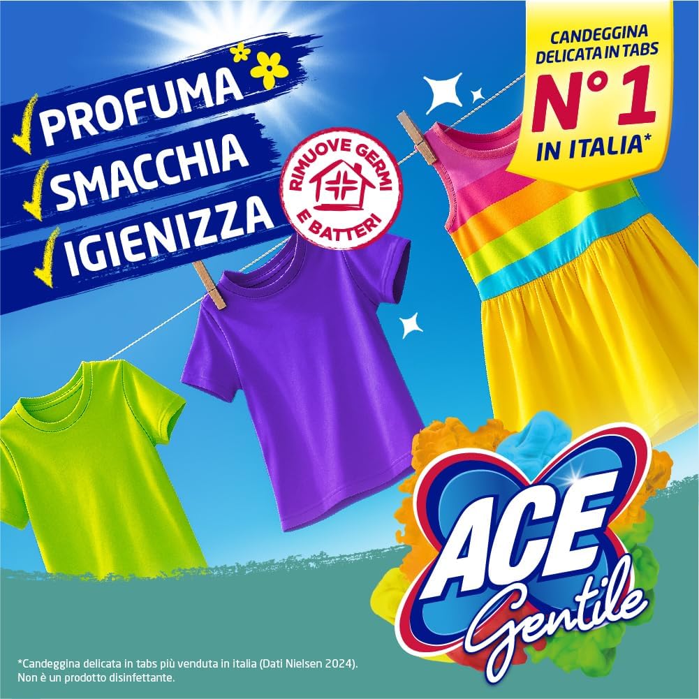 Thumbnail 4 de ACE Gentile Maxi Tabs 18 pastiglie candeggina delicata per bucato