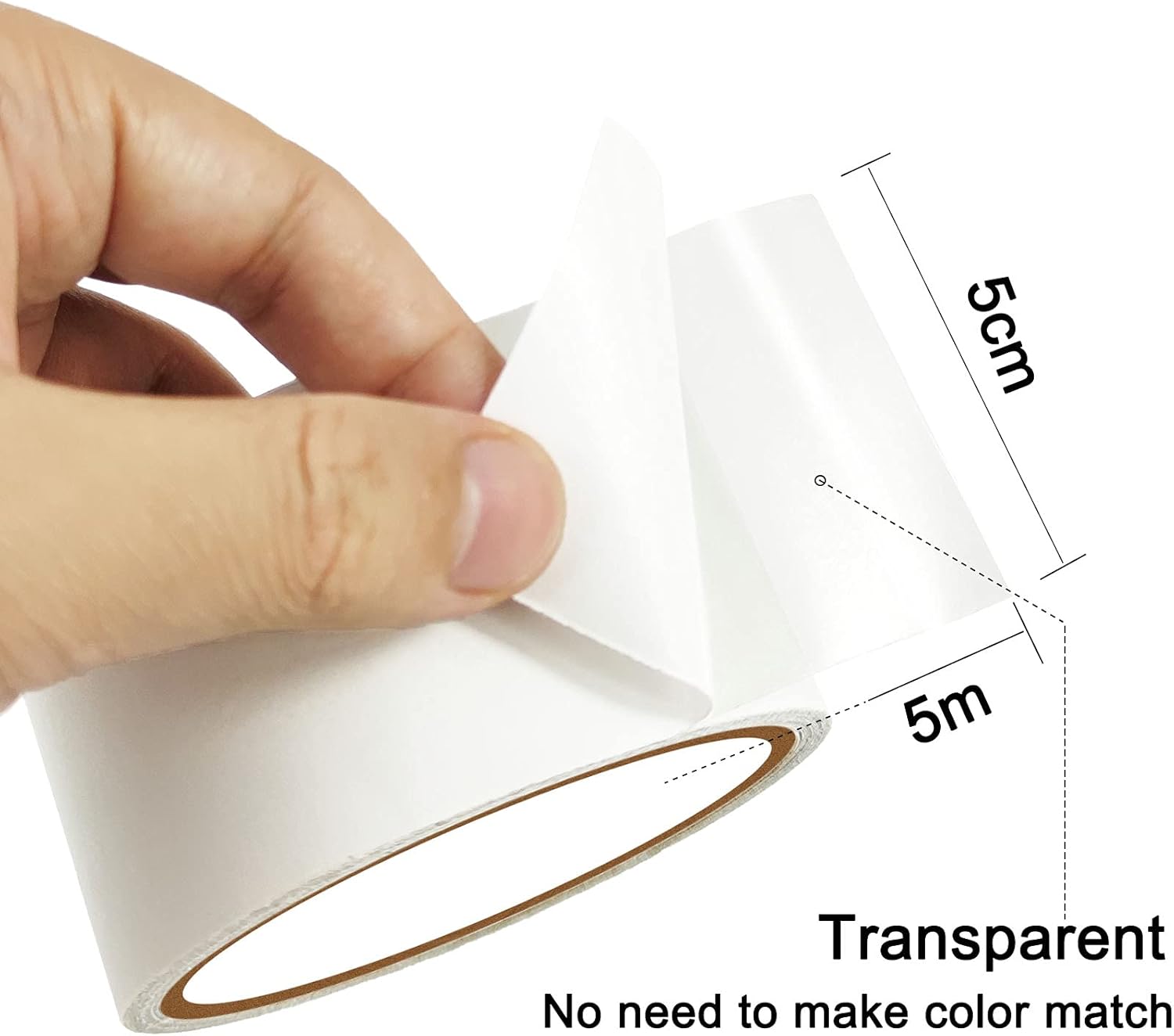 Detalle 2 de LANUCN PVC-Planen Reparatur-Set: transparente UV-beständige Reparatur-Tape (5 cm x 5 m)