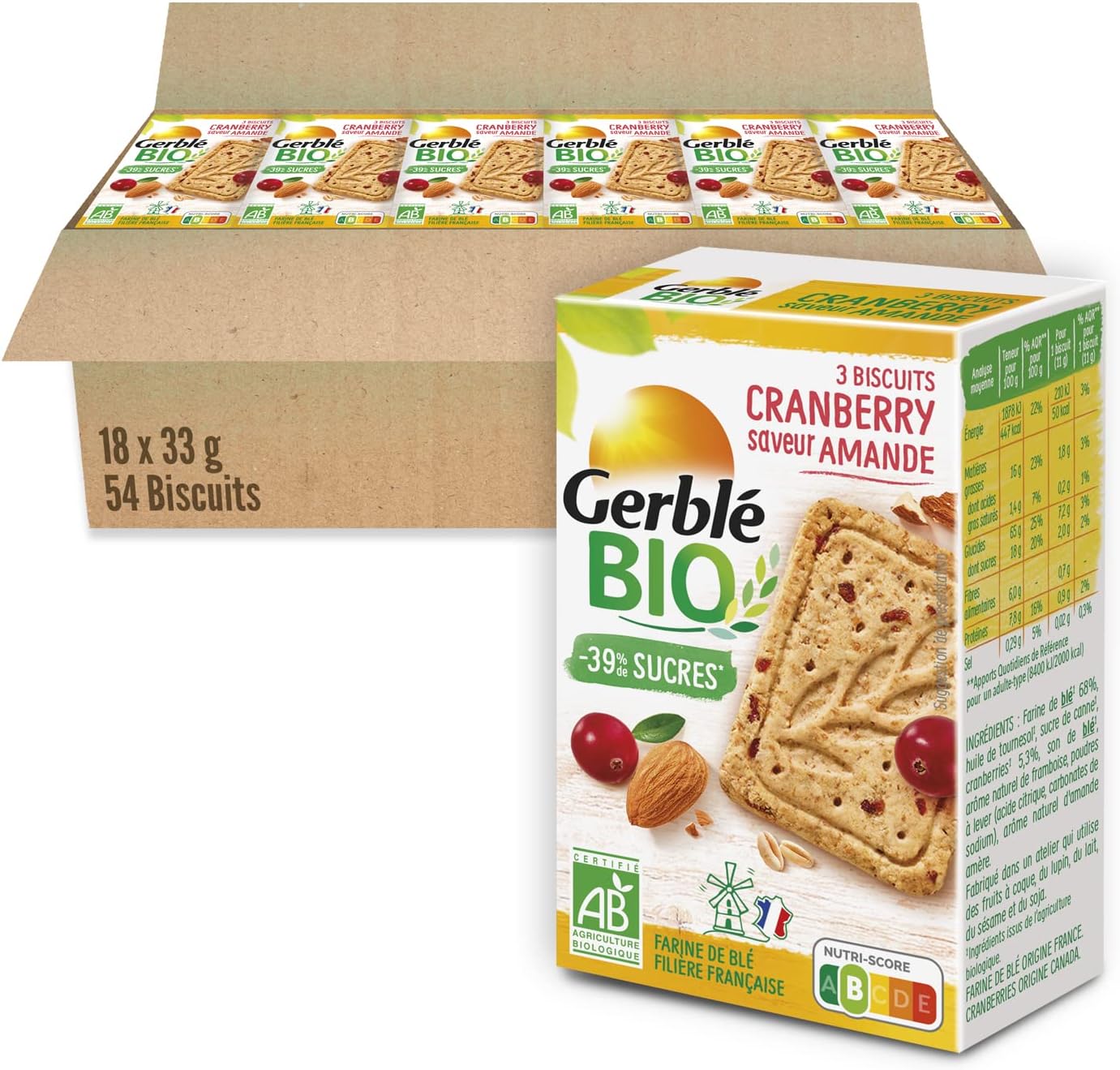 Thumbnail 6 de GERBLÉ Bio – Biscuits Avoine Cacao Coco (cacao durable), réduits en sucres, riches en fibres, 4 sachets individuels