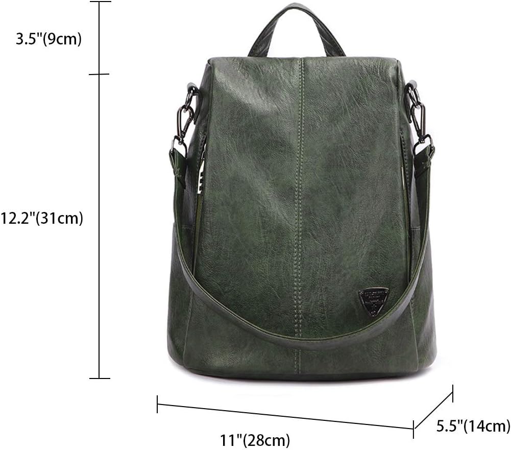 Thumbnail 2 de BUKESIYI Donna Zaino Elegante Verde in PU Pelle 2024 – Zainetto 3-in-1 con Tracolla