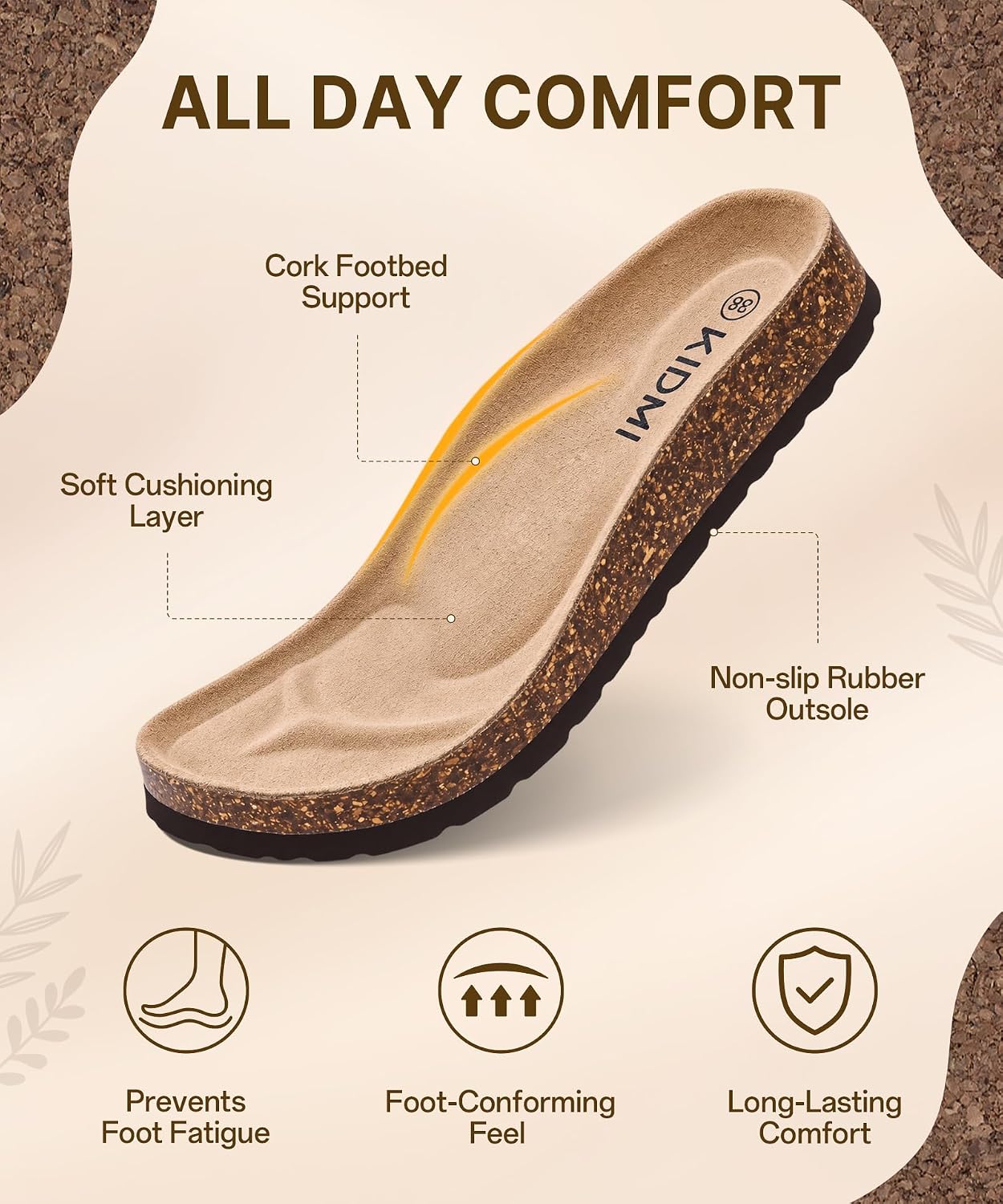 Thumbnail 4 de KIDMI Genuine Suede Clogs with Cork Footbed