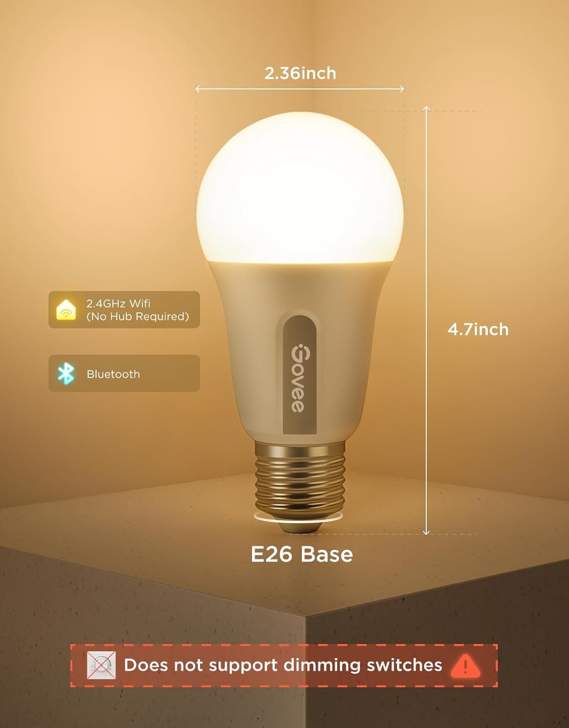 Thumbnail 6 de Govee A19 Smart Light Bulbs 800 Lumens 🎚