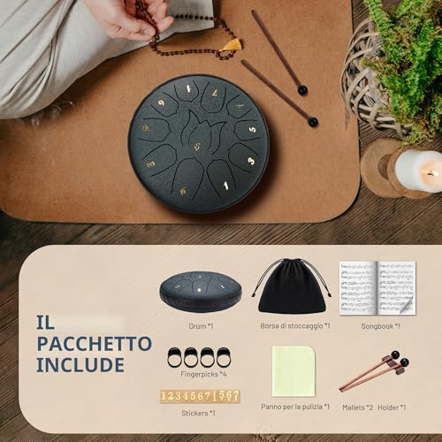 Thumbnail 7 de CAHAYA Steel Tongue Drum 6 Pollici 11 Note – per Bambini Principianti