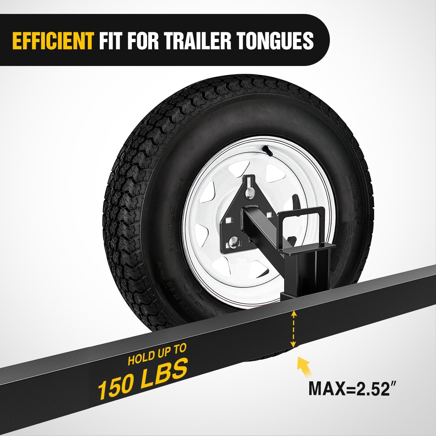 Detalle de Nilight Spare Tire Carrier Mount Stake Pocket Bracket (150 Lbs) for 4/5/6-Lug Trailer Wheels